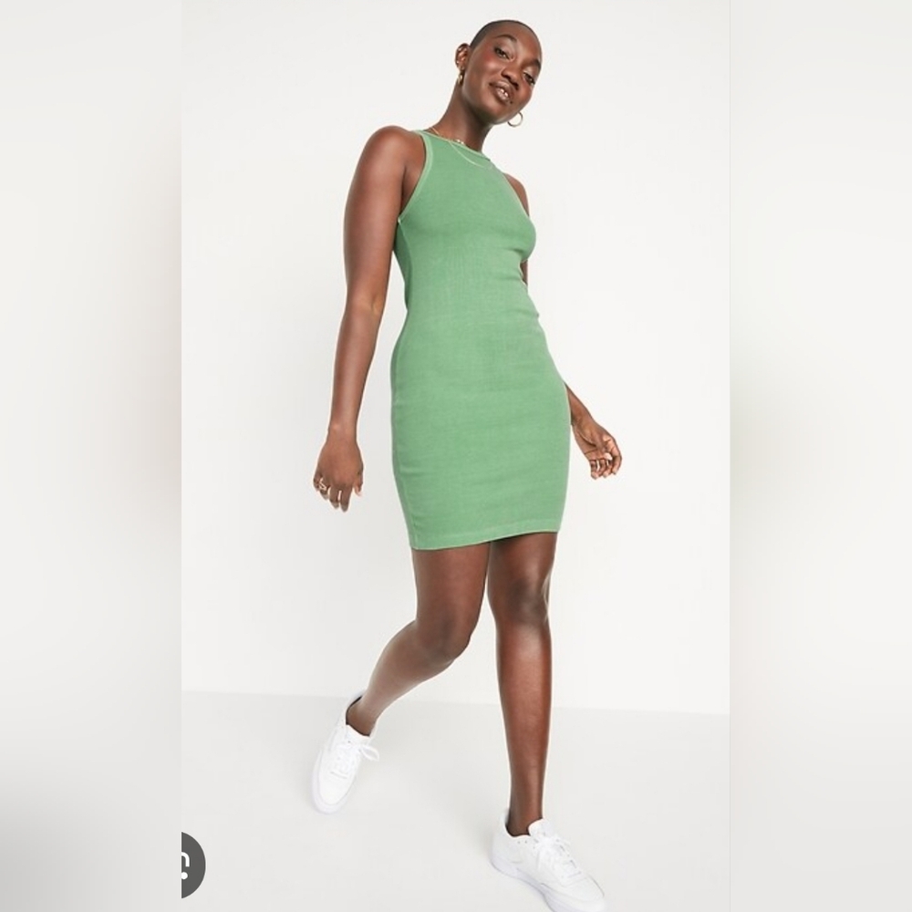 Old Navy 2x Fitted Sleeveless Rib-Knit Mini Dress